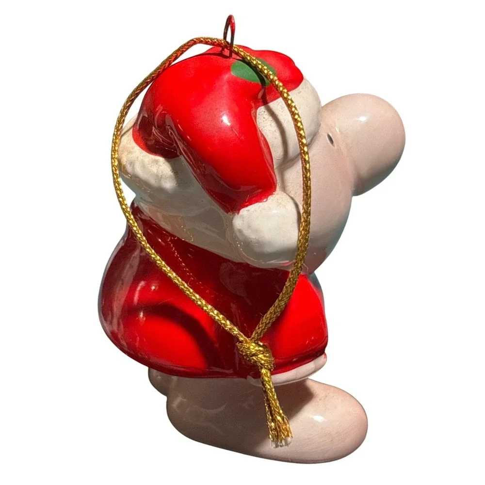 Ziggy Santa Claus Ornament Figurine Japan 1980 Ceramic Red & White Christmas Hol